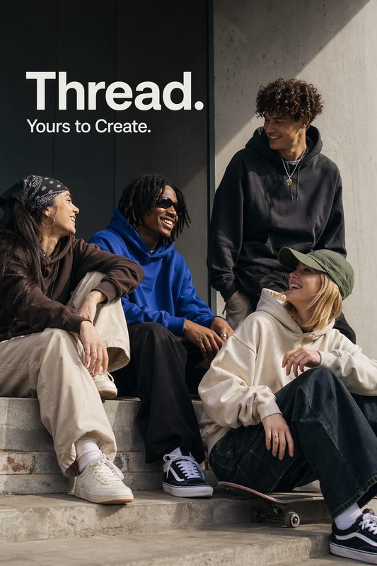 Что получилось: Вымышленный бренд Thread, слоган «Yours to Create». Модель gpt-image-2.